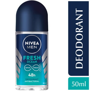 Buy Nivea Men Deodorant Roll-on Fresh Ocean Aqua Scent 50 ml Online at Best Price | Roll - Ons | Lulu Kuwait in Kuwait