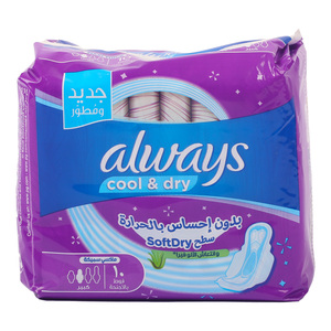 Always Cool & Dry Maxi Thick Wings Large Value Pack 2 x 10 pcs