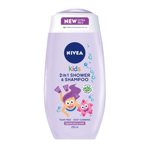 Nivea 2in1 Kids Shower & Shampoo with Bio Aloe Vera Berry Scent 250 ml