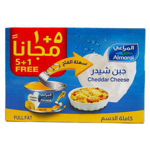 Buy Almarai Full Fat Cheddar Cheese 6 x 56 g Online at Best Price | Tin Cheese | Lulu Kuwait in Kuwait