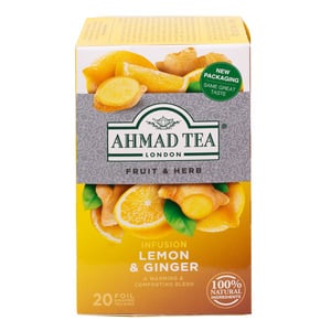 Buy Ahmad Tea Lemon & Ginger Tea 20 Teabags Online at Best Price | Speciality Tea | Lulu Egypt in Kuwait