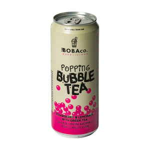 The Boba Co. Strawberry & Lemonade with Green Tea Popping Bubble Tea 330 ml