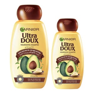 Garnier Ultra Doux Nourishing Shampoo With Avocado Oil And Shea Butter Value Pack 600 ml + 400 ml