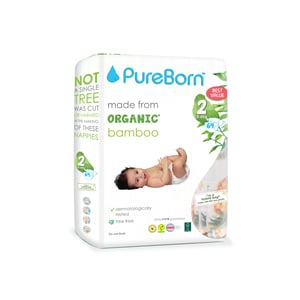 Pure Born Organic Diaper Size 2 3-6kg 64 pcs