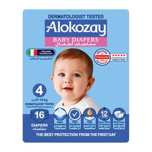 Alokozay Baby Diapers Size 4 8-14 kg 16 pcs