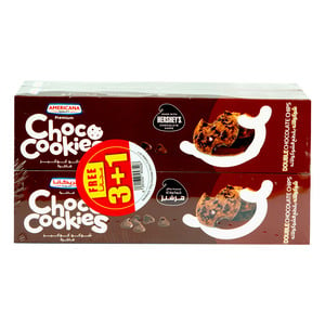 اشتري قم بشراء أمريكانا كوكيز الشوكولاتة برقائق شوكولاتة دبل 100جم × 3 + 1 Online at Best Price من الموقع - من لولو هايبر ماركت Sharing Packs في الامارات