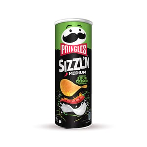 Buy Pringles Sizzln Medium Kickin Sour Cream Flavour Chips 160 g Online at Best Price | Potato Canister | Lulu UAE in Kuwait
