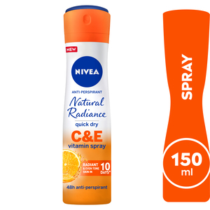 Nivea Natural Radiance Vitamin C&E Antiperspirant Spray for Women 150 ml