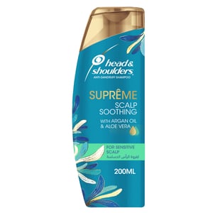 Head & Shoulders Supreme Anti-Dandruff Shampoo with Argan Oil and Aloe Vera for Sensitive Scalp Soothing 200ml