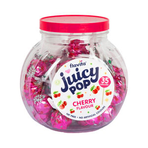 Flavita Juicy Pop Cherry Flavour Lollies 350 g