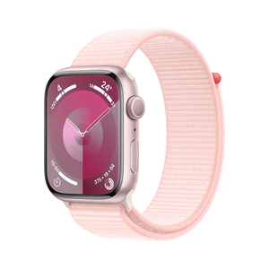 Apple Watch Series 9 GPS, Pink Aluminium Case with Light Pink Sport Loop, 41 mm, MR953QA/A
