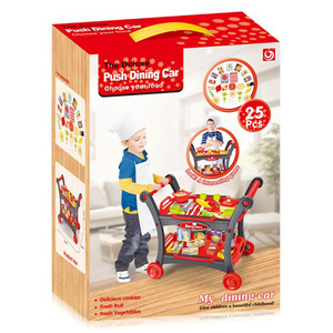 Deluxe Push Dining Cart Play Set, 25 Pcs, 1508A, Multicolour