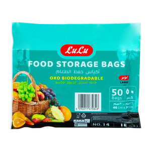 Buy LuLu Food Storage Bags Large Size 46cm x 30cm No.14 50 pcs Online at Best Price | Food Bags | Lulu UAE in UAE