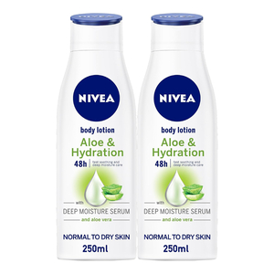 Nivea Aloe & Hydration Moisture Body Lotion Normal To Dry Skin Value Pack 2 x 250 ml