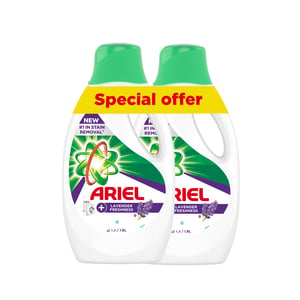 Ariel Lavender Freshness Laundry Detergent Liquid Gel Value Pack 2 x 1.8 Litres
