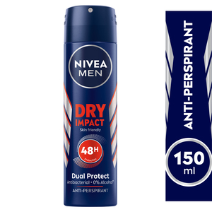 Buy Nivea Men Antiperspirant Spray for Men Dry Impact 150 ml Online at Best Price | Mens Deodorants | Lulu KSA in Kuwait