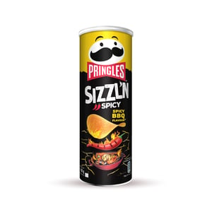 Buy Pringles Sizzln Spicy BBQ Crisps 160 g Online at Best Price | Potato Canister | Lulu UAE in Kuwait