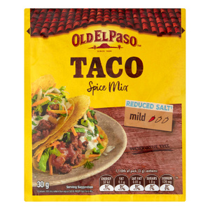 Old El Paso Taco Spice Mix Mild Reduced Salt 30 g