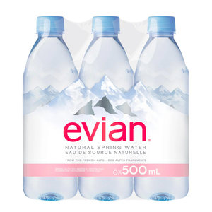 Evian Premium Natural Mineral Water Value Pack 6 x 500 ml