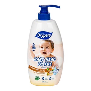 Drypers Baby Bath Head To Toe Natural Shea Butter 650 ml