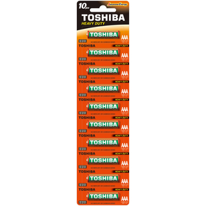 Toshiba Heavy Duty Carbon Zinc AAA Battery, 1.5V x 10 Pcs, R03