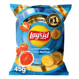 Buy Lays Potato Chips Tomato Ketchup 45 g Online at Best Price | Potato Bags | Lulu Kuwait in Kuwait