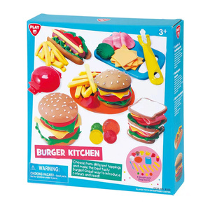 Play Go Burger Kitchen for Kids with Dough Included, Multicolour, 8330