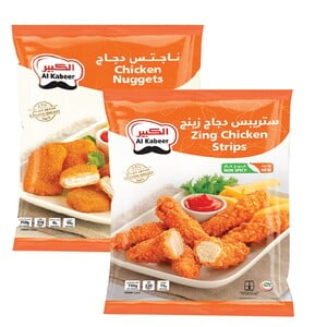 Al Kabeer Zing Chicken Strips Non Spicy 750 g + Chicken Nuggets 750 g