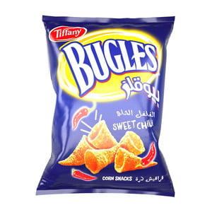 اشتري قم بشراء Tiffany Bugles Sweet Chili Corn Snacks 75 g Online at Best Price من الموقع - من لولو هايبر ماركت Corn Based Bags في الامارات