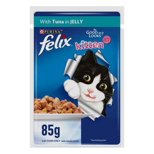 اشتري قم بشراء Purina Felix Kitten With Tuna In Jelly Up to 1 Year 85 g Online at Best Price من الموقع - من لولو هايبر ماركت Cat Food في الامارات