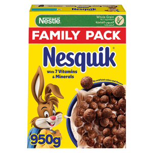 Buy Nestle Nesquik Chocolate Breakfast Cereal 950 g Online at Best Price | Sugar & chocolate cereals | Lulu KSA in Saudi Arabia