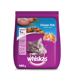 Whiskas Ocean Fish Dry Food for Adult Cats 1+ Years 480 g