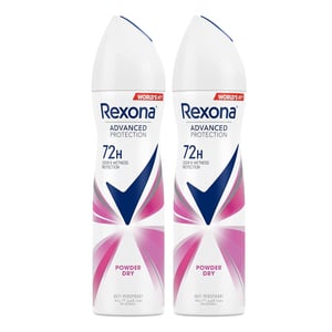 اشتري قم بشراء Rexona Advanced Protection 72H Powder Dry Anti-Perspirant Spray 2 x 150 ml Online at Best Price من الموقع - من لولو هايبر ماركت Female & Unisex Deo في الامارات