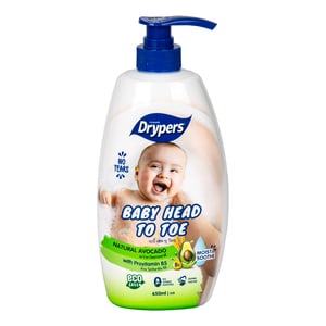 Drypers Baby Bath Head To Toe Natural Avocado 650 ml