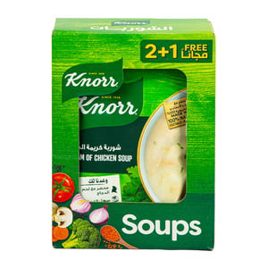 اشتري قم بشراء كنور شوربة كريمة الدجاج 3 × 65 جم Online at Best Price من الموقع - من لولو هايبر ماركت CookUp Soups في الامارات