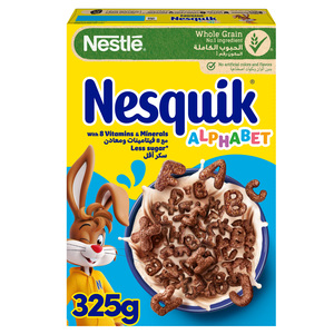Buy Nesquik Chocolate Alphabets Breakfast Cereal 325 g Online at Best Price | Sugar & chocolate cereals | Lulu Kuwait in Saudi Arabia