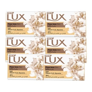اشتري قم بشراء Lux Flawless Lily Bar Soap 120 g 5+1 Online at Best Price من الموقع - من لولو هايبر ماركت صابون الإستحمام في الامارات