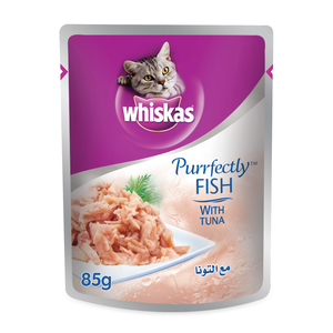 Whiskas Purrfectly Fish with Tuna Wet Cat Food for Adult Cats 1+ Years 85g