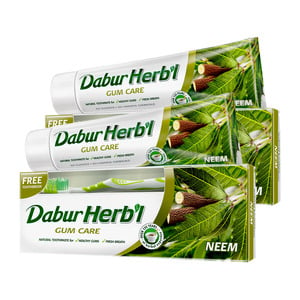 Dabur Herbal Neem Toothpaste with Neem Extract Value Pack 2 x 150 g