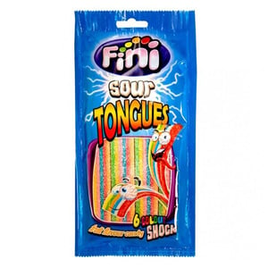 Fini Sour Tongues 6 Color Fruit Flavour Candy Shock 100 g
