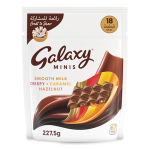 Buy Galaxy Minis Smooth Milk, Crispy, Hazelnut, Caramel Chocolate Bar 18 pcs 227.5 g Online at Best Price | Covrd Choco.Bars&Tab | Lulu Kuwait in Kuwait