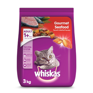 Whiskas Gourmet Seafood Dry Food for Adult Cats 1+ Years 3kg.