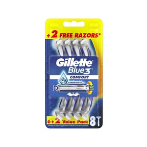 Gillette Mens Blue 3 Comfort Disposable Razors 8's