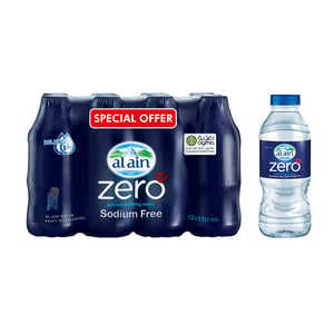 Buy Al Ain Zero Bottled Drinking Water Sodium Free Value Pack 12 x 330 ml Online at Best Price | Mineral/Spring water | Lulu UAE in UAE