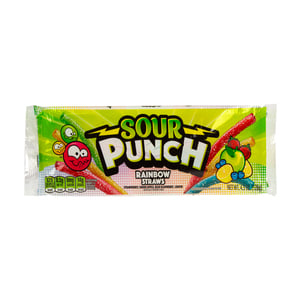 Sour Punch Strawberry, Green Apple, Blue Raspberry, Lemon Rainbow Straws 128 g