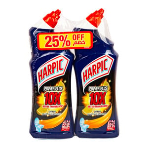 Harpic Power Plus Toilet Cleaner Citrus Fragrance Value Pack 2 x 1 Litre