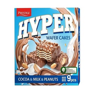 Prestige Hyper Cocoa, Milk & Peanuts Wafer Cakes 9 pcs