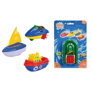 Simba Water Fun World Of Toys Mini Boat Plastic Wind-Up Sea, 13 cm