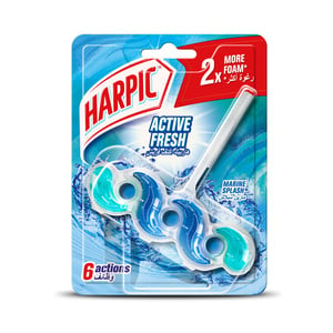 Harpic Active Fresh Water Toilet Cleaner Rim Block Marine Splash 35 g