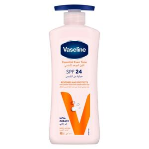 Buy Vaseline Essential Even Tone SPF 24 Body Lotion 400 ml Online at Best Price | Body Lotion | Lulu KSA in Saudi Arabia